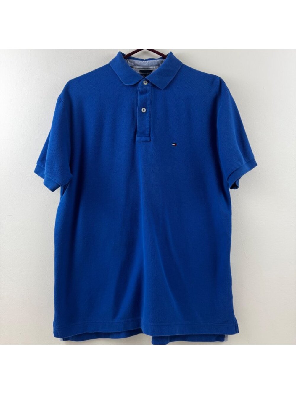 Tommy Hilfiger Mens Blue Polo Shirt M Classic Fit Cotton Short Sleeve
